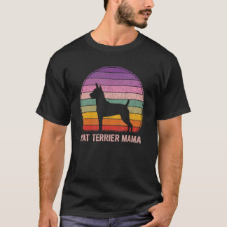 Camiseta Retro Rat Terrier Mama Rato Gráfico Terrier