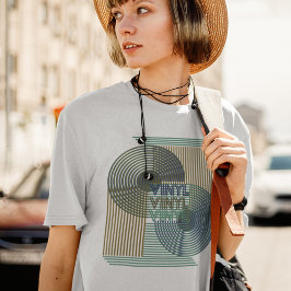 Camiseta Retro Record Line Art Modern Vinil