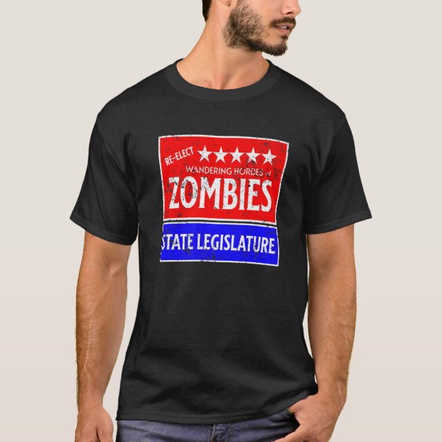 Camiseta Retro Reelege Os Zombies Para O Legislativo Estadu (Frente)