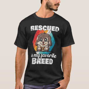 Camiseta Retro Resgatado É Meu Cão De Raça Favorito Próprio