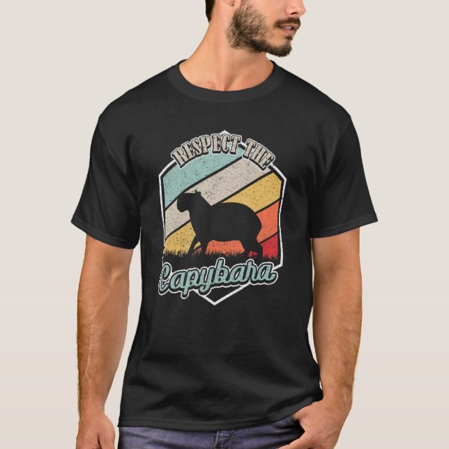 Camiseta Retro Respeite a Capybara Cute Capybara (Frente)