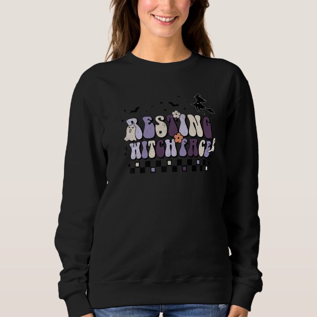 Camiseta Retro Resting Witch Face Bruxa Vibes Witchy Mulher (Frente)