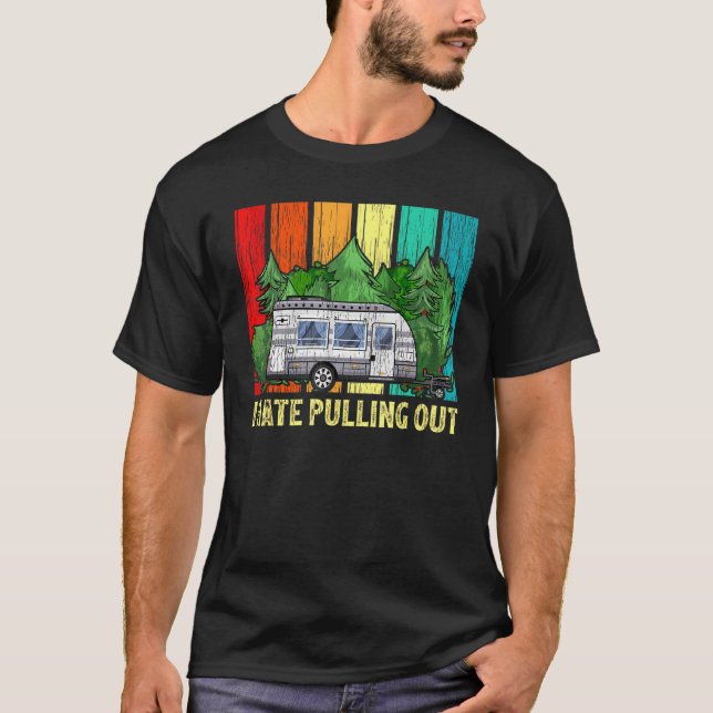 Camiseta Retro Retron Viagem Trailer I Odeio Puxar (Frente)