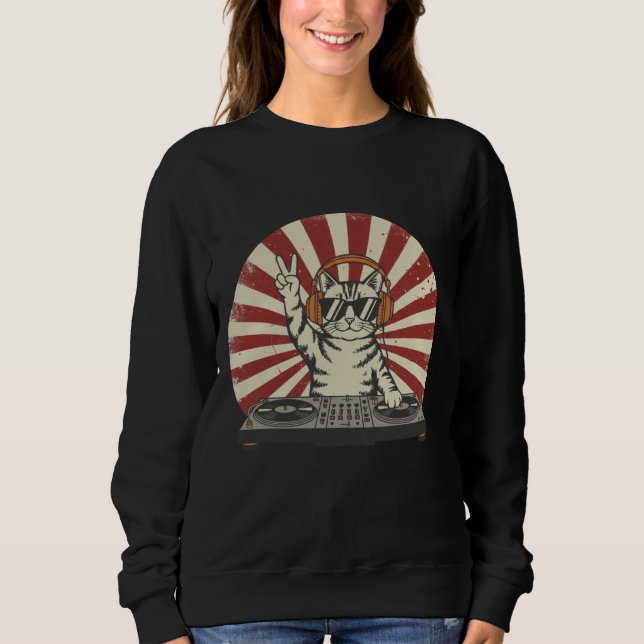 Camiseta Retro Rhythm: The Meow-Mix Master (Frente)