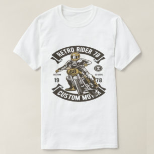Camiseta Retro Rider 78 Gráfica Branca