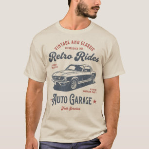 Camiseta Retro Rides Auto Garage – Arte de Carros Musculoso