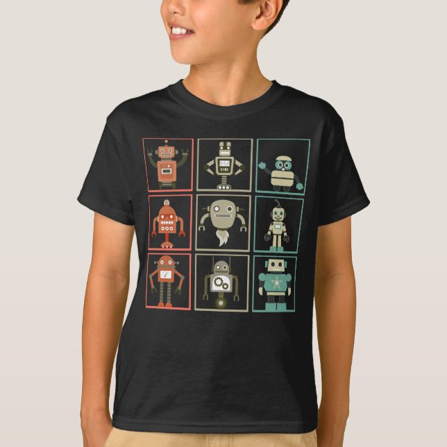Camiseta Retro Robot Collection Funny Robotics (Frente)