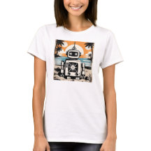 Retro Robot on a Desert Island