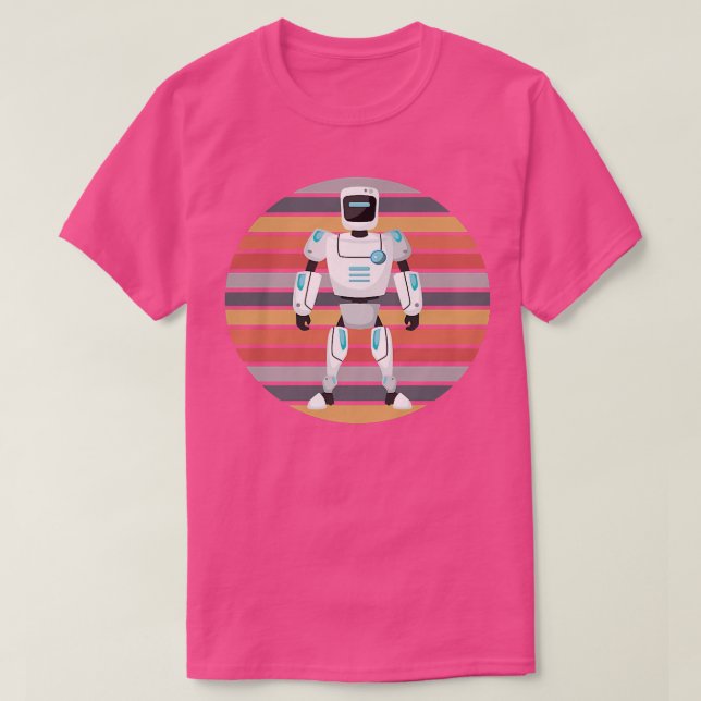 Camiseta Retro Robot Robotics Science Student Robot Enthusi (Frente do Design)