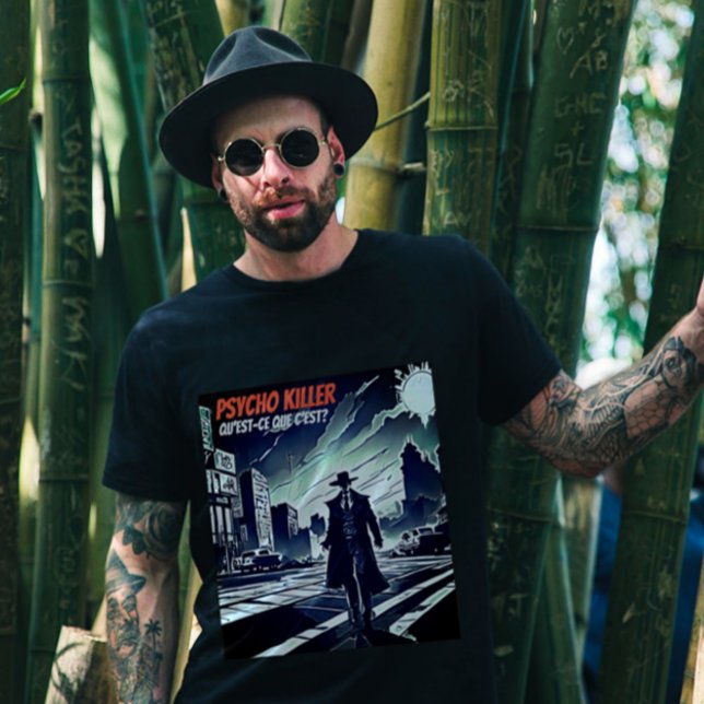 Camiseta Retro Rock Psycho Killer Quest-ce Que Ces (Talking Heads - Psycho Killer)
