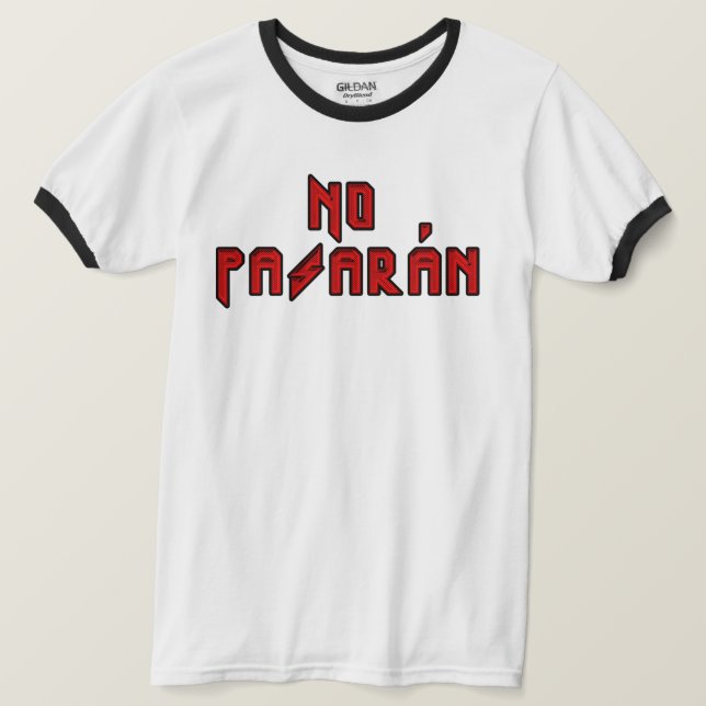 Camiseta Retro Rocker - No Pasaran (Frente do Design)
