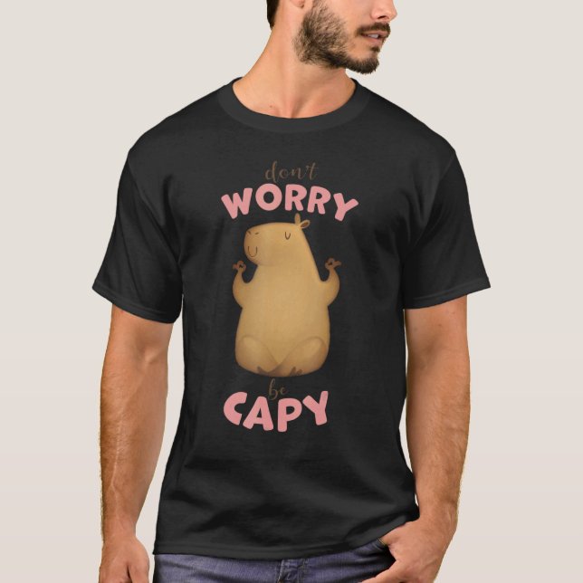 Camiseta Retro Rodent Capybara Não Se Preocupe Com Captura  (Frente)