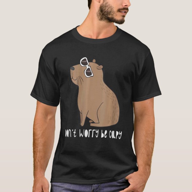 Camiseta Retro Rodent Capybara Não Se Preocupe De Ser Capaz (Frente)