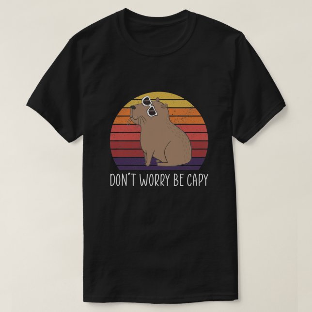 Camiseta Retro Rodent Funny Capybara Não Se Preocupe De Ser (Frente do Design)