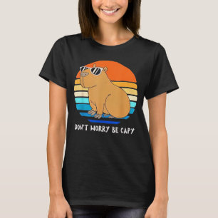 Camiseta Retro Roedor Divertido Capivara Não Se Preocupe Se