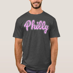 Camiseta Retro-rosa - Letra Philly Script Throwback Filly F