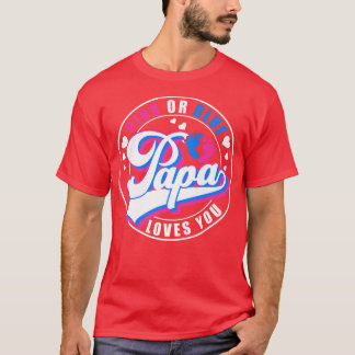 Camiseta Retro Rosa Ou Azul Papá Te Ama Sexo De Bebê