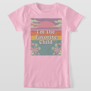 Camiseta Retro Rosa Sou a Camisa-T das Meninas Favoritas