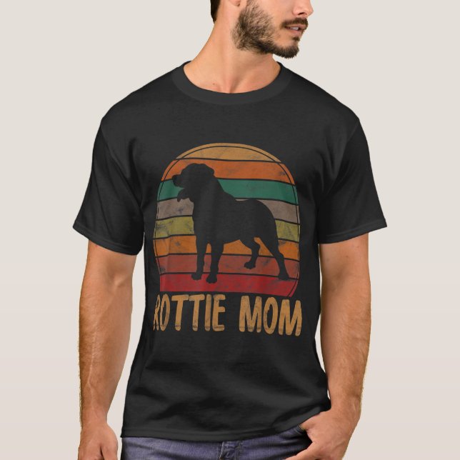 Camiseta Retro Rottweiler Mãe Dar Dobra Cão Mãe Pet Rott (Frente)