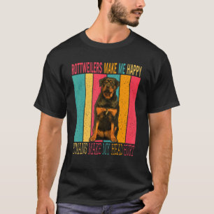 Camiseta Retro Rottweilers Vintage Fazem Humanos Felizes Fa