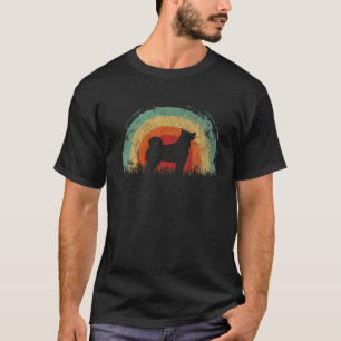 Camiseta Retro Rouco Vintage Rainbow Dog Men Women