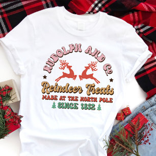 Camiseta Retro Rudolph e Companhia Presentes de Rena Natal