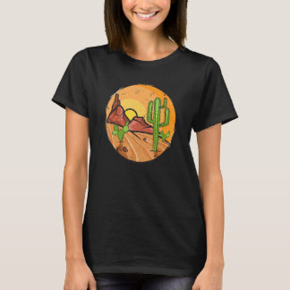 Camiseta Retro Saguaro Sunset Scene Cactus Opuntia Outf