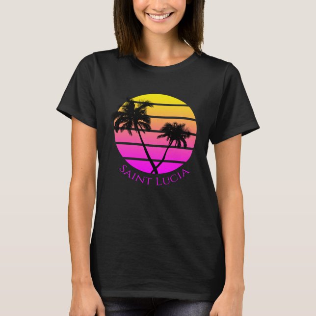 Camiseta Retro Saint Lucia Beach (Frente)