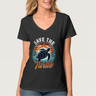 Camiseta Retro Salva Tartarugas Do Mar Dos Direitos Dos Ani