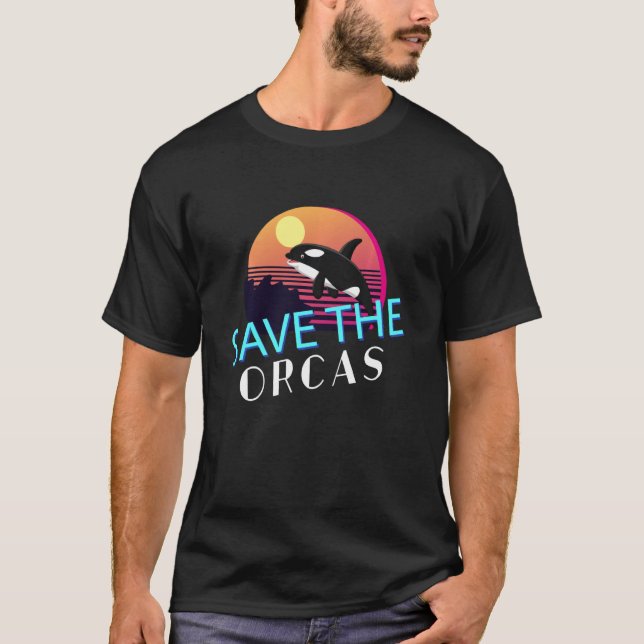 Camiseta Retro Salve O Nascimento De Animais Do Mar Assassi (Frente)