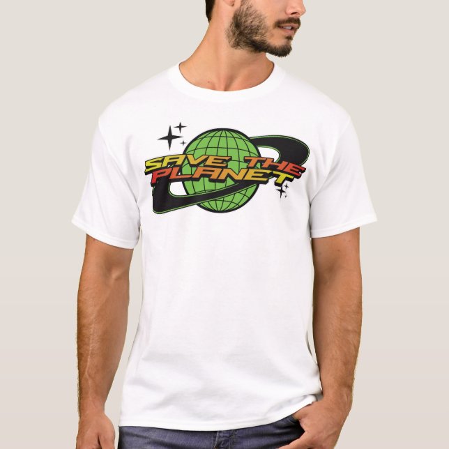 Camiseta Retro Salve O Planeta – Design Ecológico  (Frente)