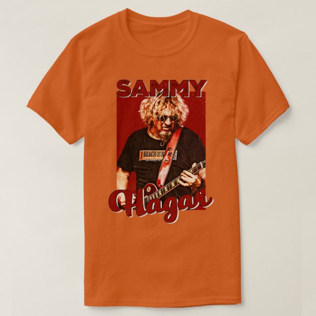 Camiseta Retro Sammy Hagar Grunge TSirt (Frente do Design)