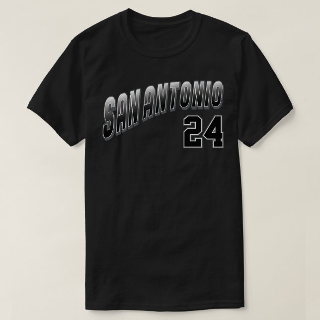 Camiseta Retro San Antonio Número 24 1 (Frente do Design)