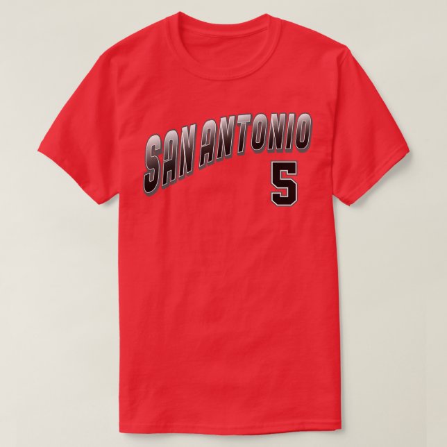 Camiseta Retro San Antonio Número 5 1 (Frente do Design)