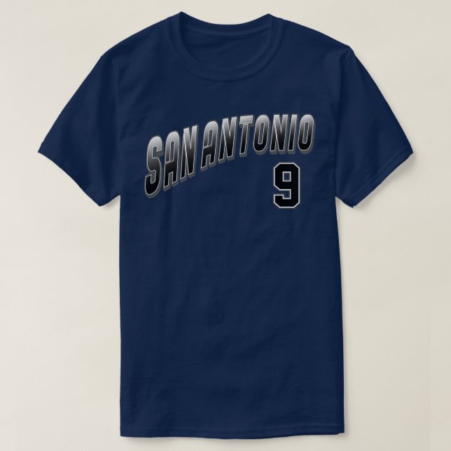 Camiseta Retro San Antonio Número 9 1 (Frente do Design)