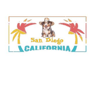 Camiseta Retro San Diego California - Pastor australiano