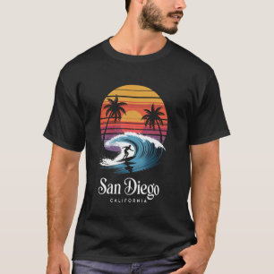 Camiseta Retro San Diego Califórnia Vibes de Praia Verão Br