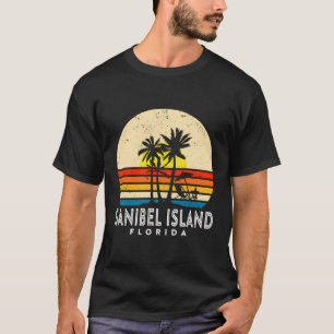 Camiseta Retro Sanibel Island Flórida Vintage Palm Tree Bea