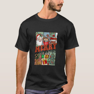 Camiseta Retro Santa Claus Reindeer Árvore de Natal