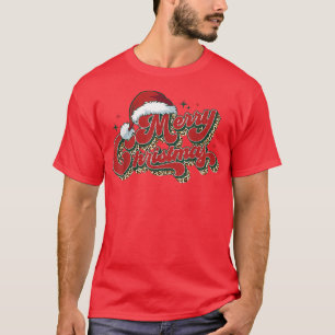 Camiseta Retro Santa Hat Feliz Natal Vintage Happy Holi