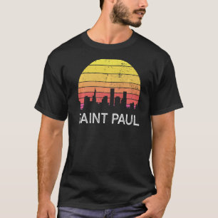 Camiseta Retro Santo Minnesota Paul Skyline Vintage Urban B