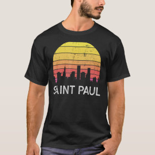 Camiseta Retro Santo Minnesota Paul Skyline Vintage Urban B