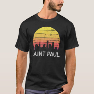 Camiseta Retro Santo Minnesota Paul Skyline Vintage Urban B