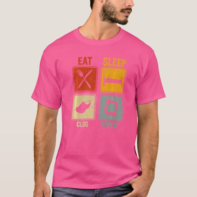 Camiseta Retro Sarcástico Para Clog Dancer Comer Clog Rep (Frente)