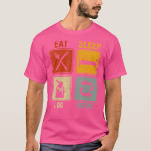 Camiseta Retro Sarcástico Para Lumberjack Eat Sleep Log Rep