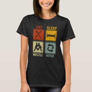 Camiseta Retro Sarcástico Para O Lutador Comer Lutador Rep