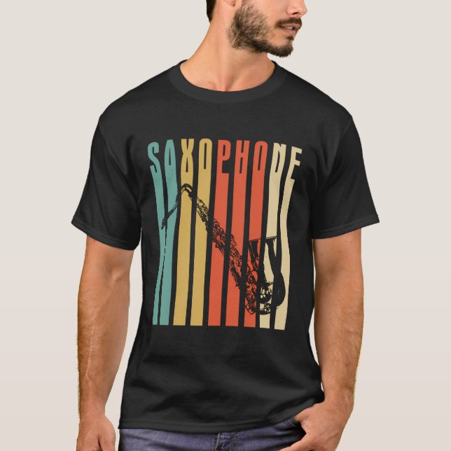 Camiseta Retro-saxofone (Frente)