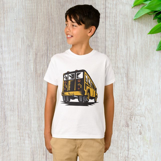 Camiseta Retro School Bus Vintage Amarelo (Criador carregado)