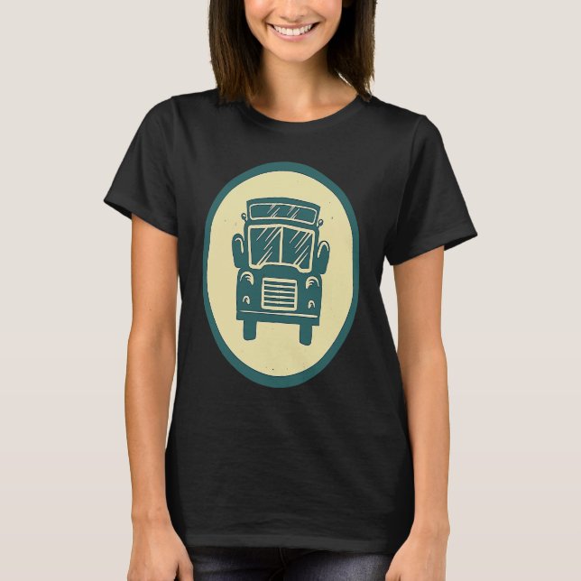 Camiseta Retro School Bus Vintage Driver (Frente)