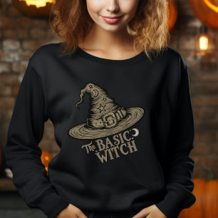 Camiseta Retro Script Witchy Hat Halloween Womens Costume
